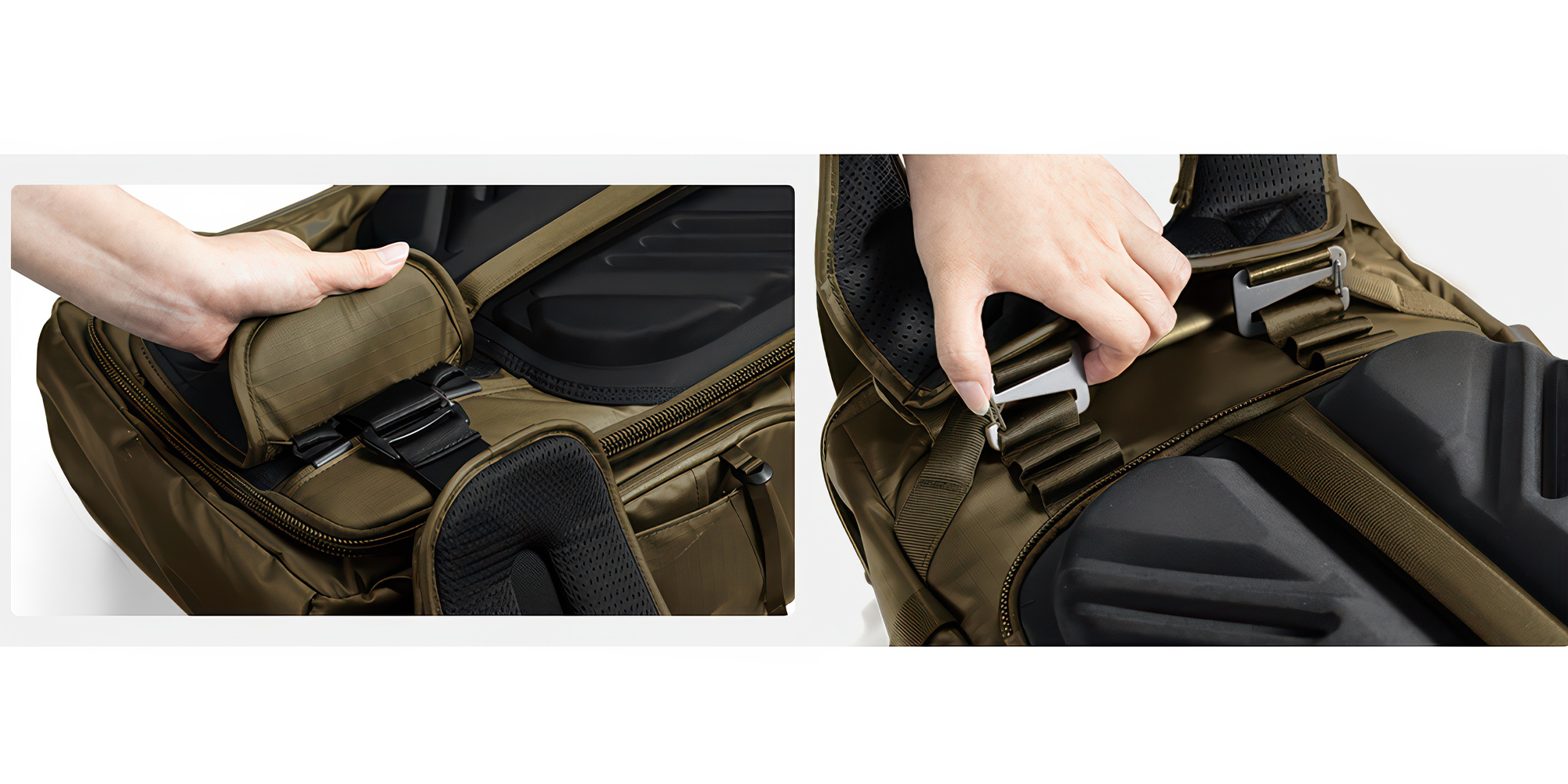 Plecak fotograficzny K&F Concept Star Wander 04 30 l - khaki - Odpinany pas biodrowy